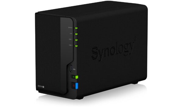 Vooraanzicht van een Synology DS218+