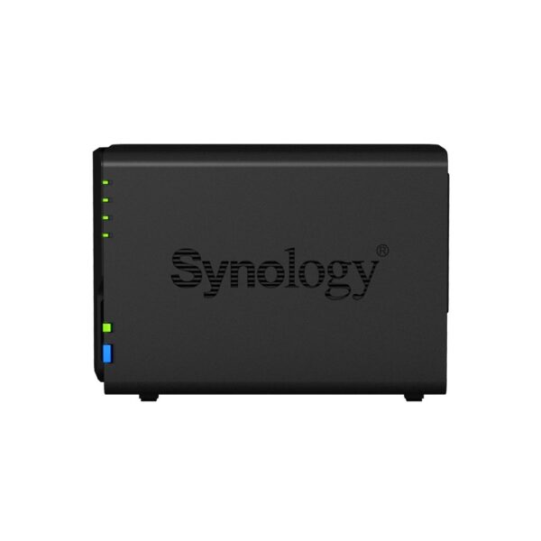 zij aanzicht van een Synology DS218+