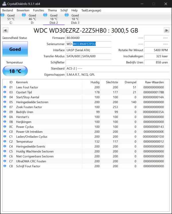 WD Blue 3tb HDD - WD30EZRZ