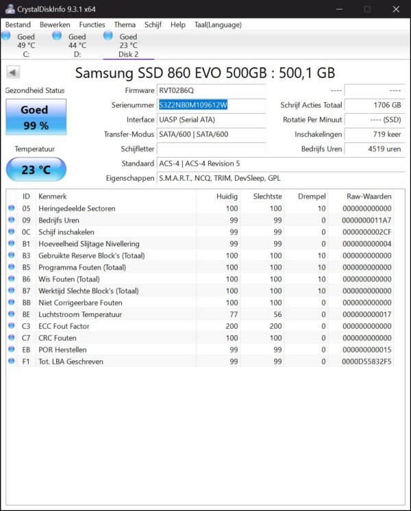 Samsung 860 EVO 500gb
