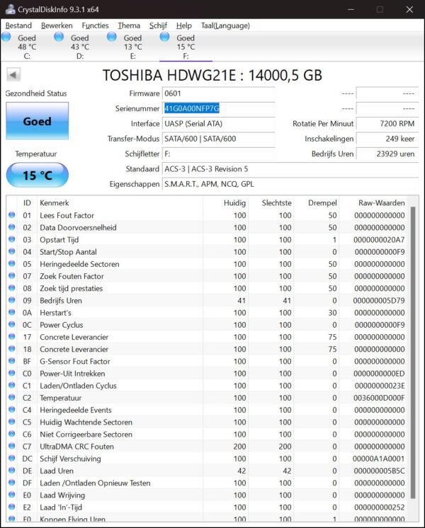 Toshiba N300 14tb NAS HDD