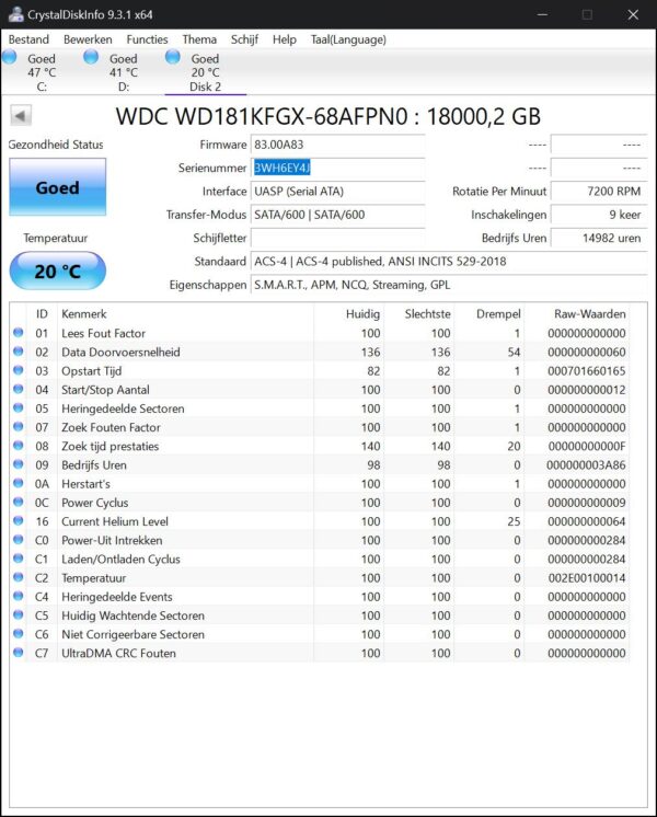 WD Red Pro 18tb NAS HDD - WD181KFGX