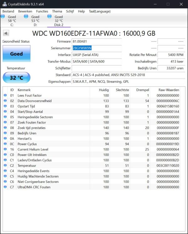 Western Digital 16tb NAS - Server HDD - WD160EDFZ