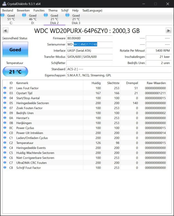 WD Purple 2tb NAS - NVR HDD