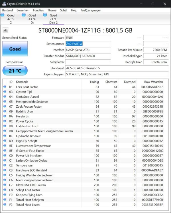 ST8000NE0004 snZA24WB3W (61246) Seagate Ironwolf Pro 8tb NAS HDD - ST8000NE0004