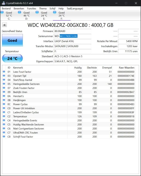WD40EZRZ snWCC7K0ECLEKL (11175) WD Blue 4tb HDD - WD40EZRZ